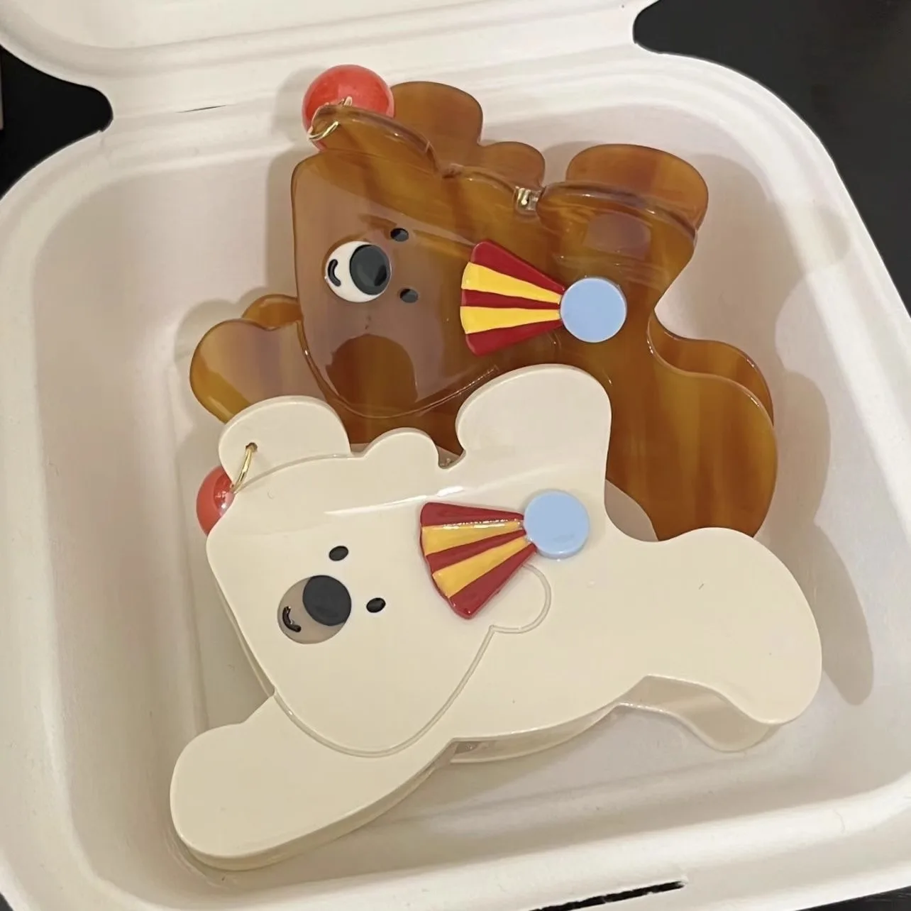Personalized acetic ethylic acid bear kids big hair claw clip for gift