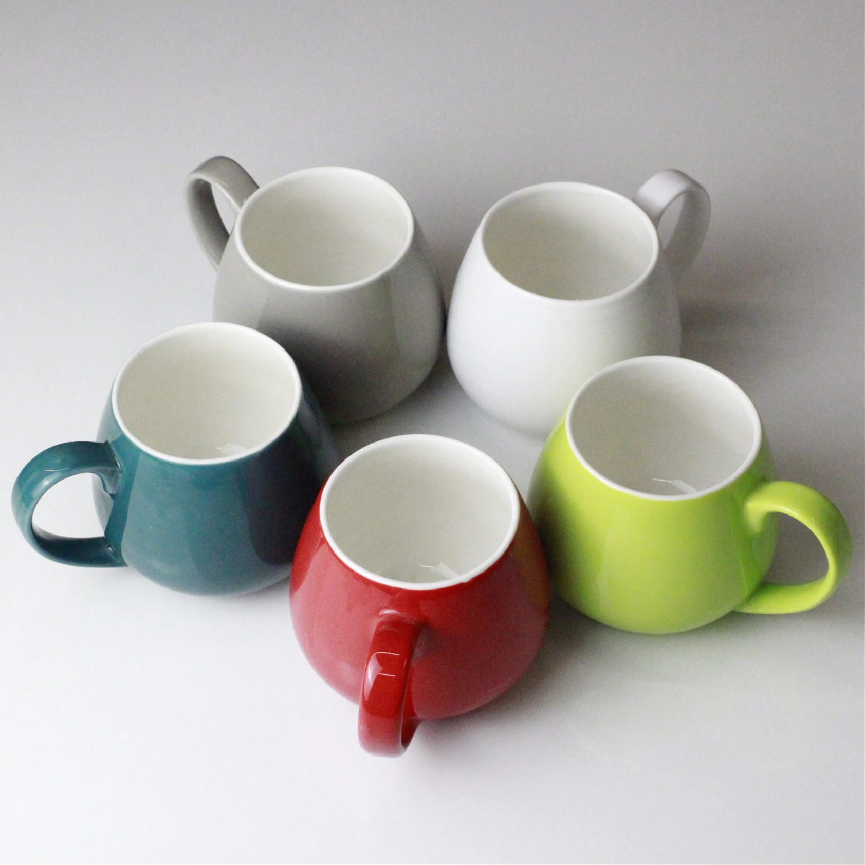 White Egg Shape Mug Ceramic Coffee Round Mug  Porcelain Cup for Custom Design Mug