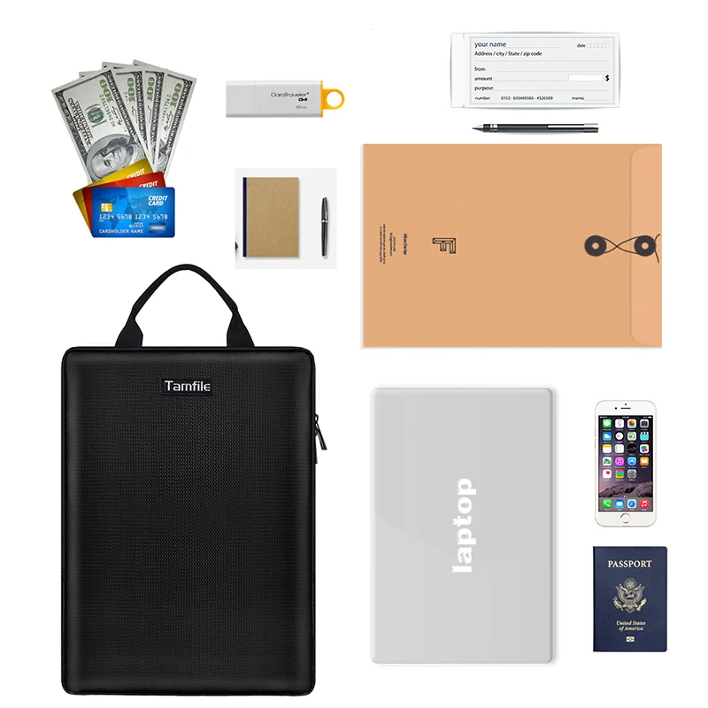 Custom Logo 2100 Fahrenheit Fire Resistant Fireproof Waterproof Computer 15.6 inch Laptop Bag