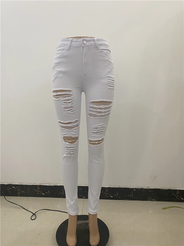Buy-jeans-in-bulk factory price cheap korean jeans women wholesale wash color skinny slim pencil push up jeans ladies american h