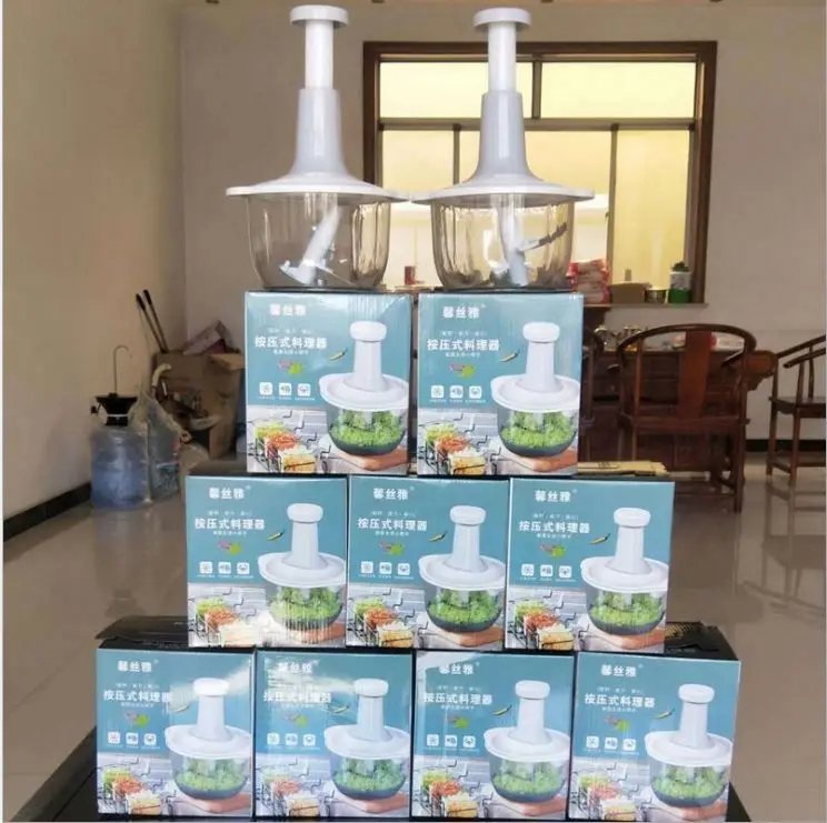 Plain Edge Old Fashioned Onion Manual Food Chopper 18/8 Stainless Steel Blades