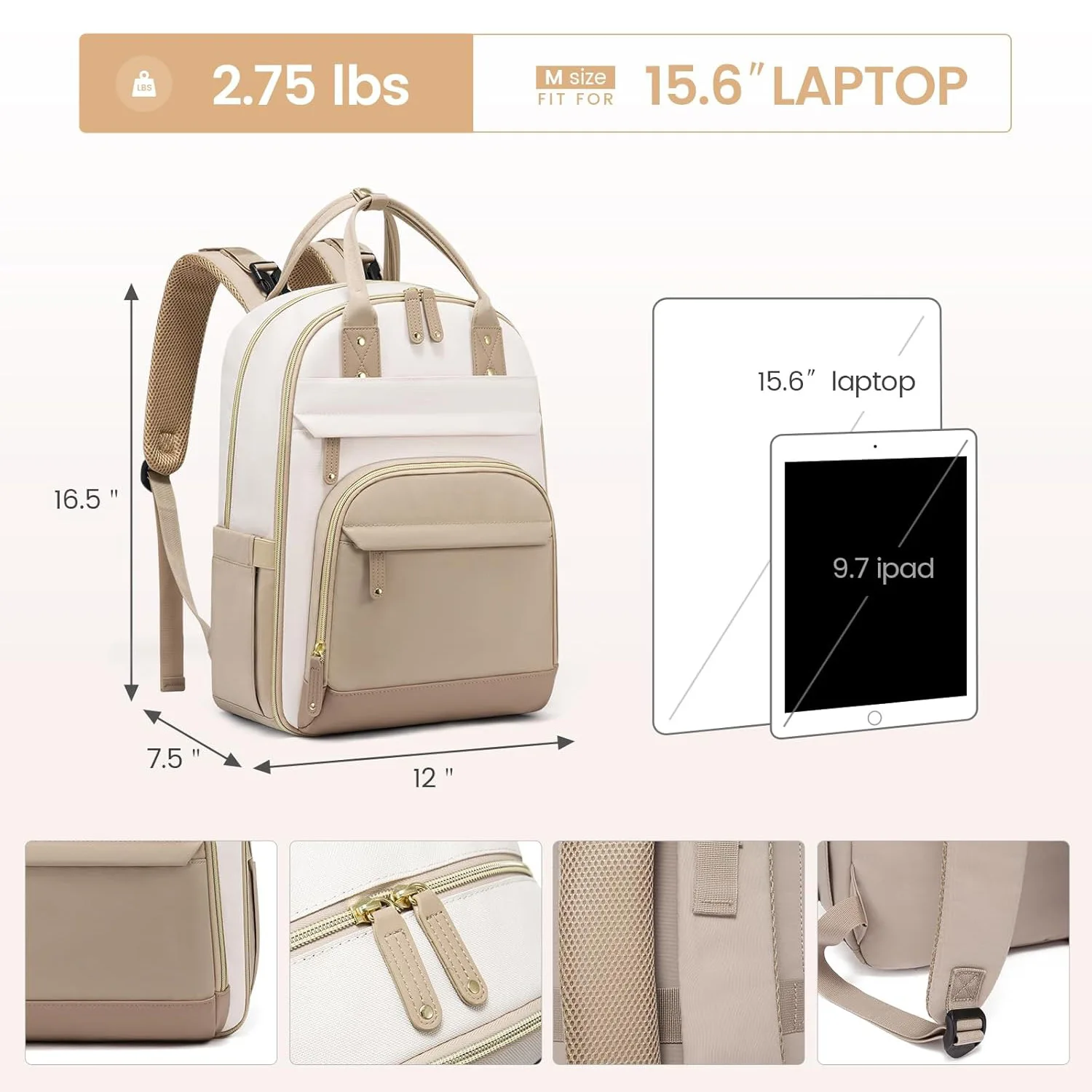 Baby Bag with Changing Pad Baby Registry Bag for Mom Dad with Stroller Buckles Large Waterproof Diaper Bag Backpack