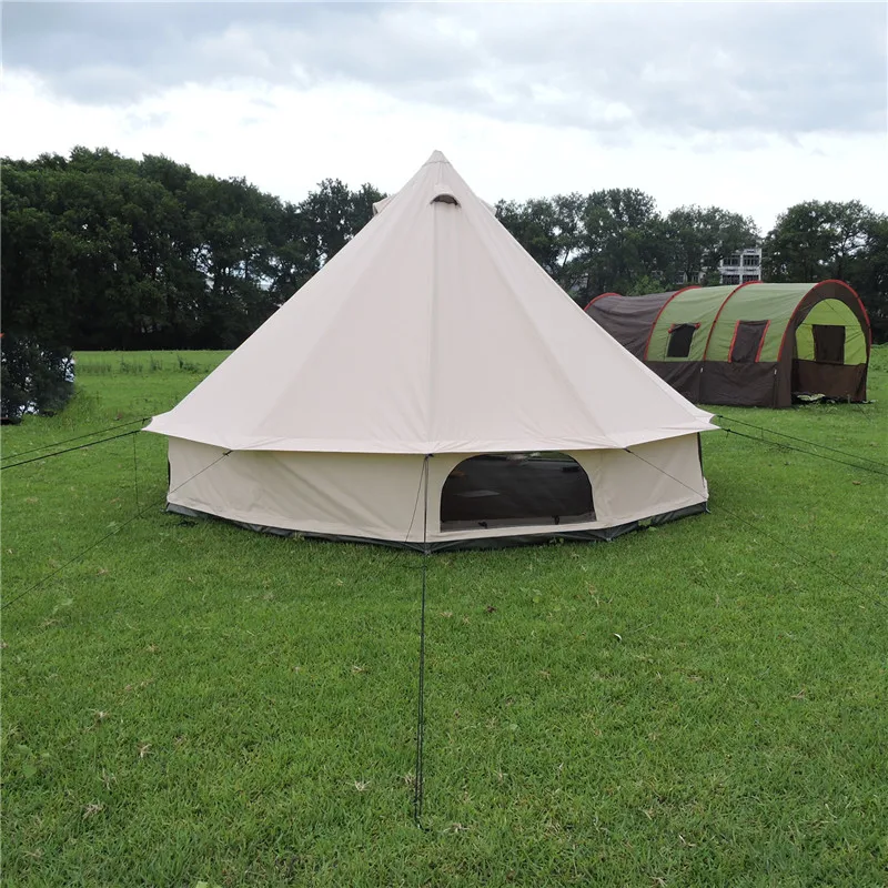 3m bell tent beige color outdoor canvas camping tents waterproof eco-friendly material