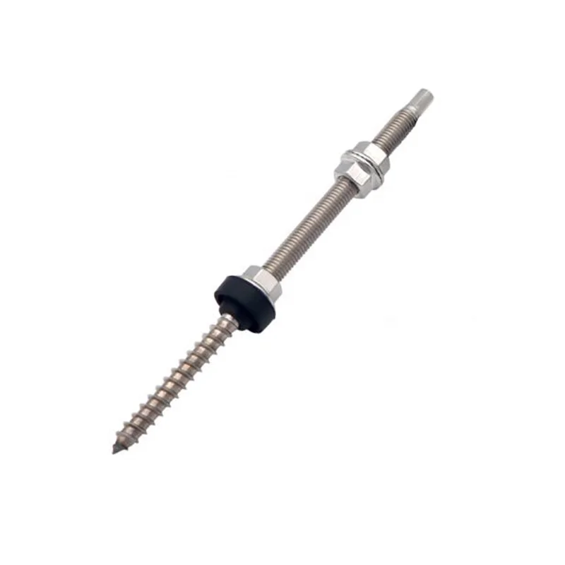Solar Mounting Hanger Bolt M10 Stainless Steel 304 Double End Screw Hook Bolt for Solar Mounting System on Tin and Wooden Roof