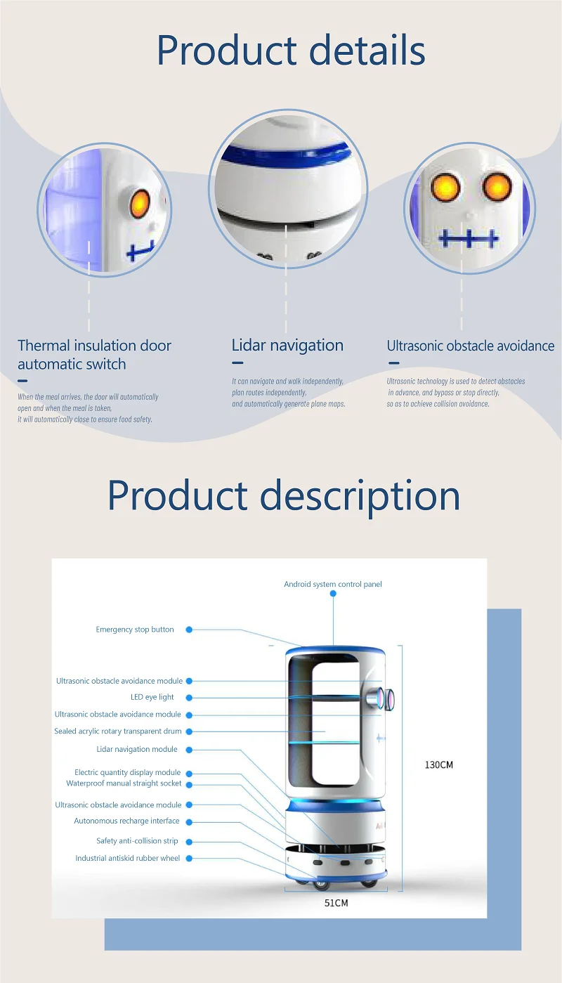 New Arrival Multi-functional Food Delivery Intelligent Service Robot For Hotel_8