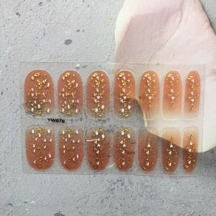 Colorful 2D Plane Full Cover Nail Wraps Cloud Love heart Decoration Nail Maincure DIY Nail Polish Stickers