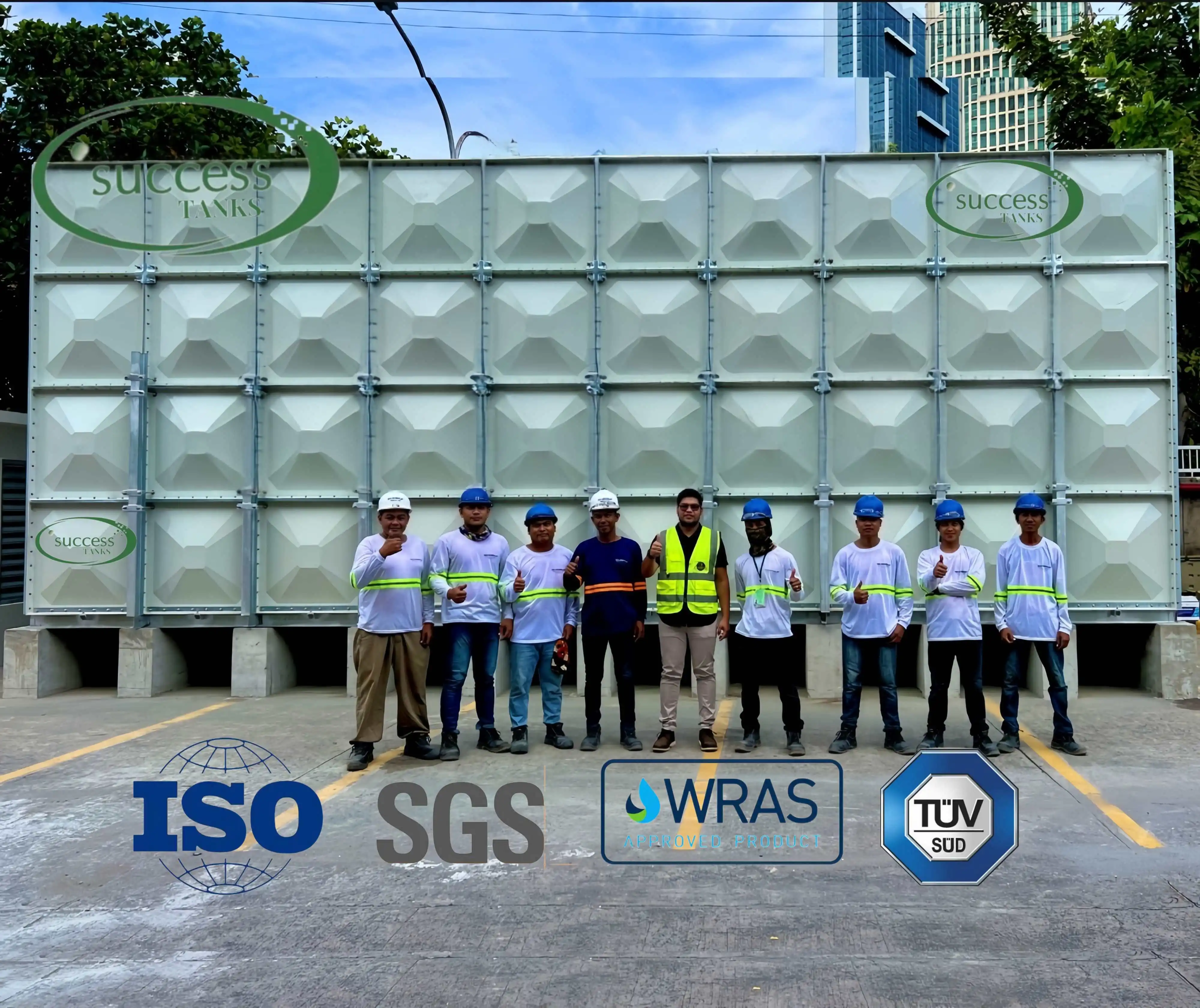 Manufacture Directly Selling Rectangular FRP GRP Fiber Glass Water Tank Malaysia Philippines India Irrigation Water Tank