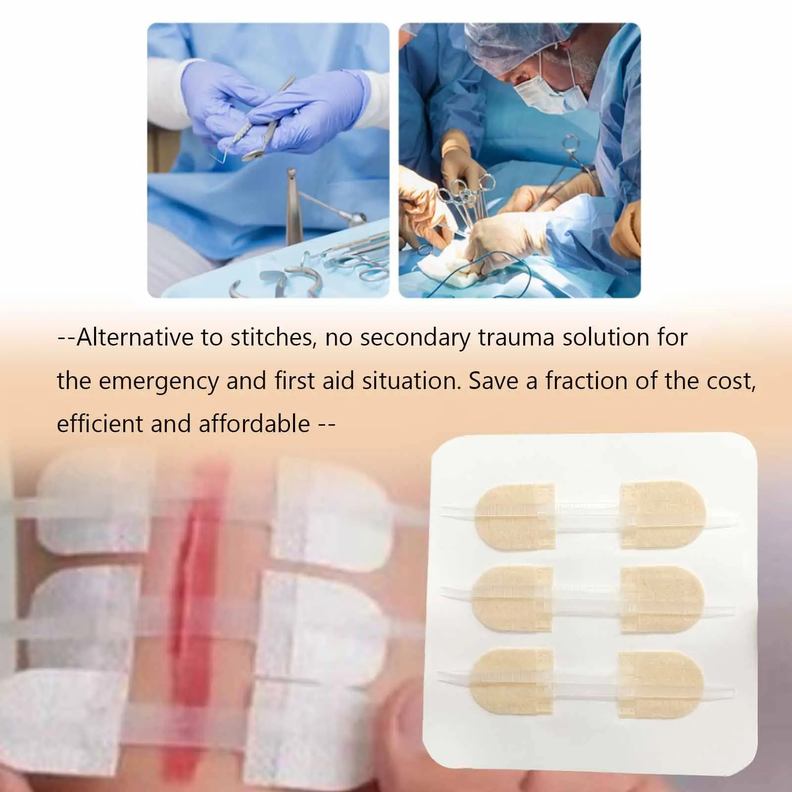 Surgical Sterile Adhesive Wound Skin Closure Strip Zipper band aid
