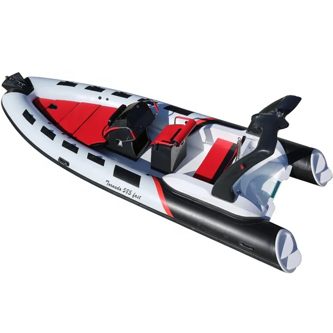 CE 19ft RIB Boat Fishing Boat 580 China with 115hp Outboard Engine Fiberglass RIB Floor 0.9/1.2mm Pvc/orca Hypalon 3-5years 52cm