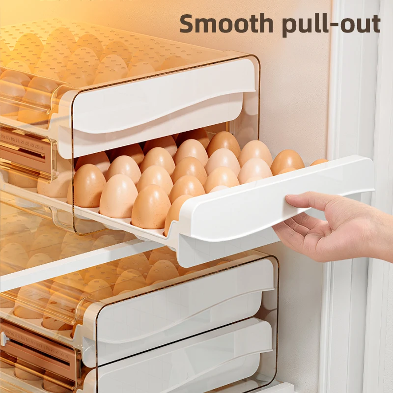 Customizable Logo Plastic Egg Box Transparent Egg Organizer Storage Container Modern Egg Tray Holders Bins for Fridge Use