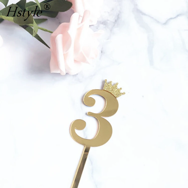 Handmade Gold Silver Acrylic Numbers 0-9 Cake Toppers Table Numbers for Wedding Anniversary or Birthday Party Decorations PQ298