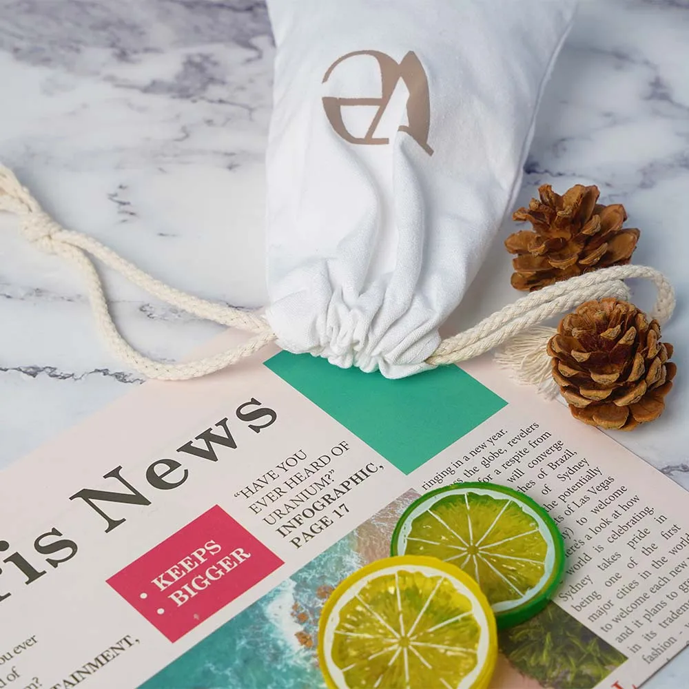 Custom Cotton Drawstring Pouch Bags Reusable Eco Friendly Small Organic Cotton Drawstring Bag with Logo