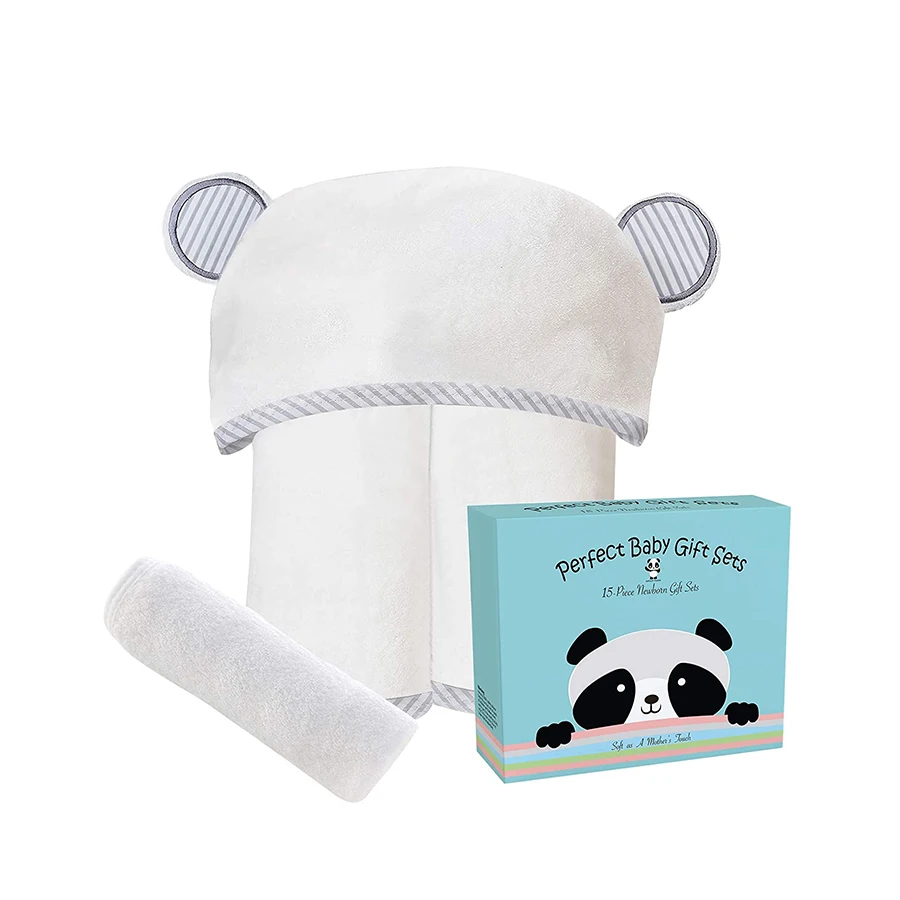 100% Cotton Bamboo Baby Hooded Towel Soft Newborn Baby Bath Towel
