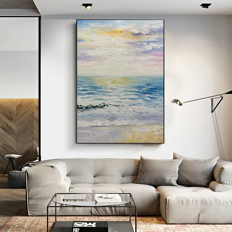  Impressionist Colorful Seascape Painting Scenery Canvas Custom Decorative Home Landscape Living