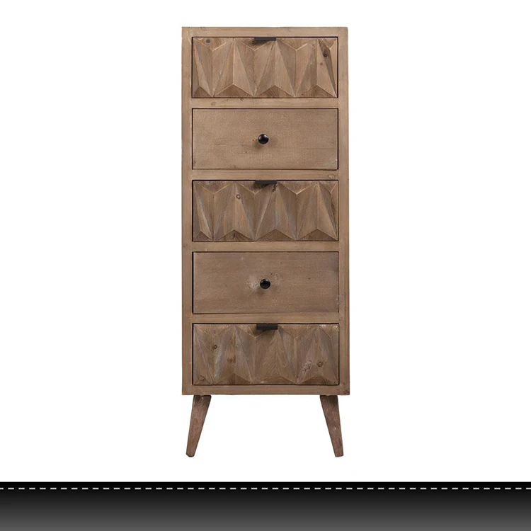 Новый дизайн, высокий угол, вход в гостиную, шкаф для хранения из массива дерева с несколькими натуральными ящиками