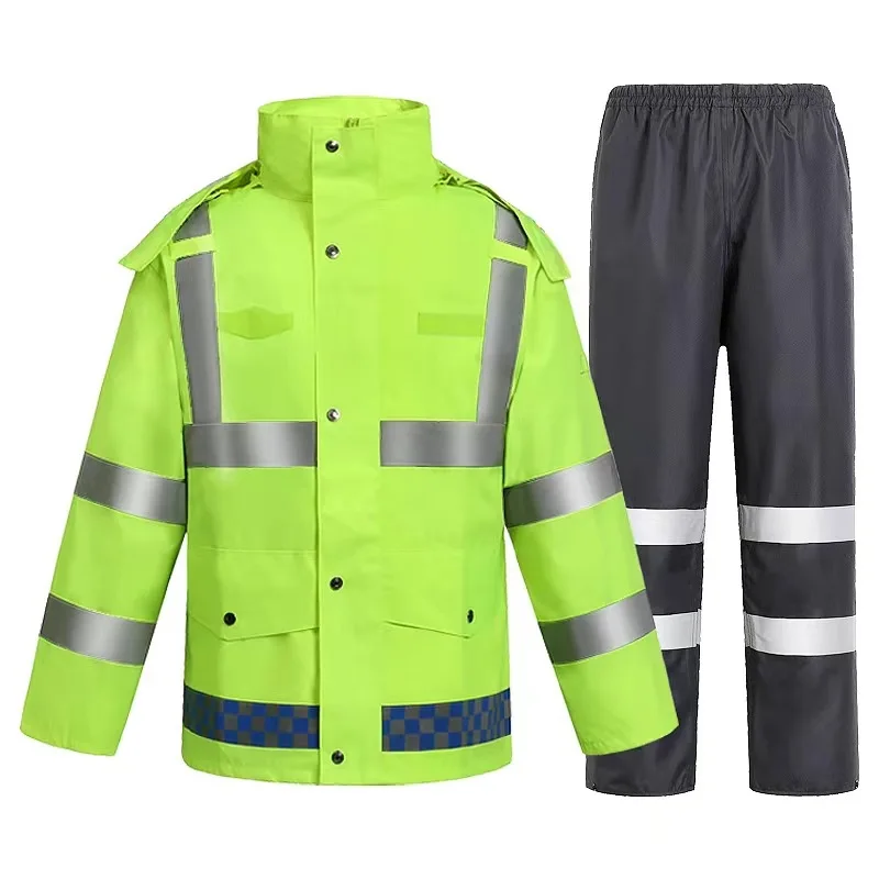Hot Sale High Visibility Construction Security Hi Vis Safety Reflective Jacket New Design Safety Jacket hoodie pant raincoat