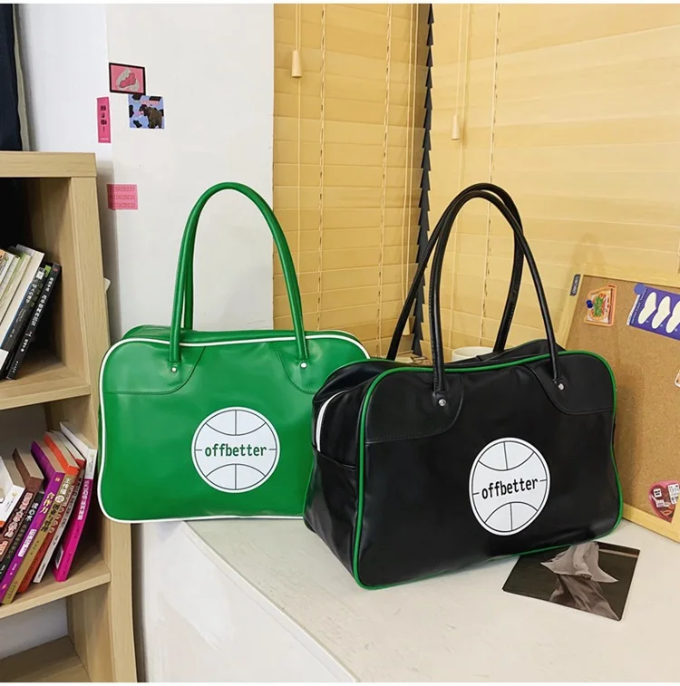 2022 new fashion soft leather portable fitness bag men and women sports leisure yoga travel bags college students shoulder bag