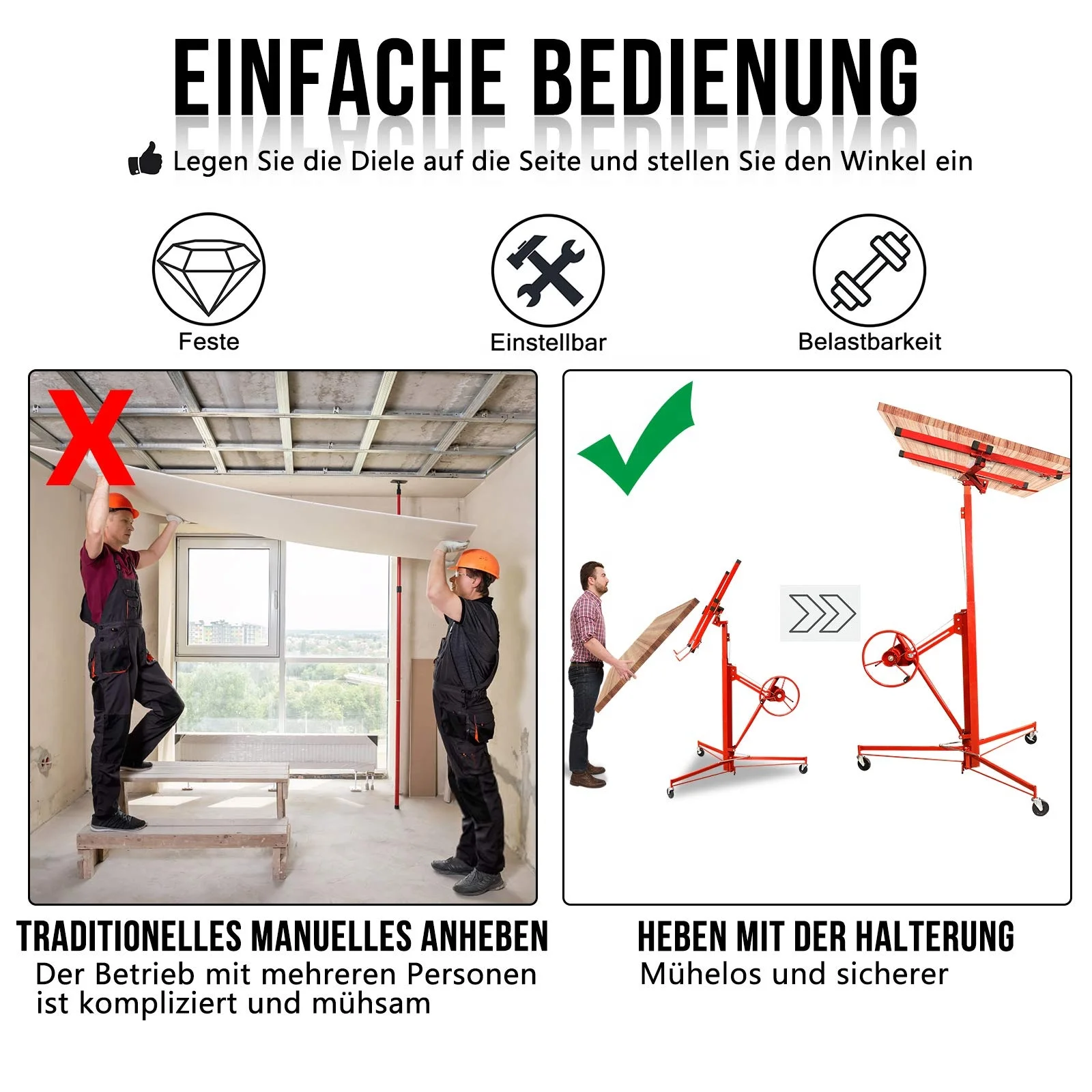 Plate Lifter Drywall Panels plate lift Mounting Aid Lifter for Ceiling and Wall