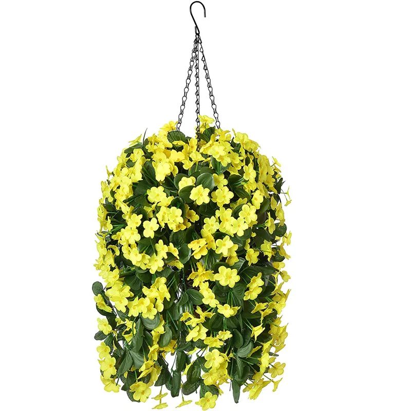 NISEVEN Home Decoration Indoor Outdoor Landscaping Hanging Baskets With Artificial Flowers Silk Orchid Flowers Centerpieces