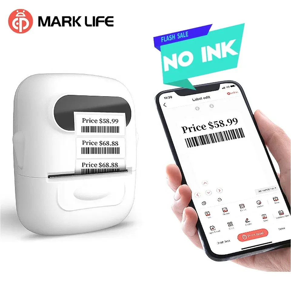 Customized Marklife P50 For Household Clothes Price Tag Small Bt Wireless Label Maker Mini Label Printer Sticker Maker