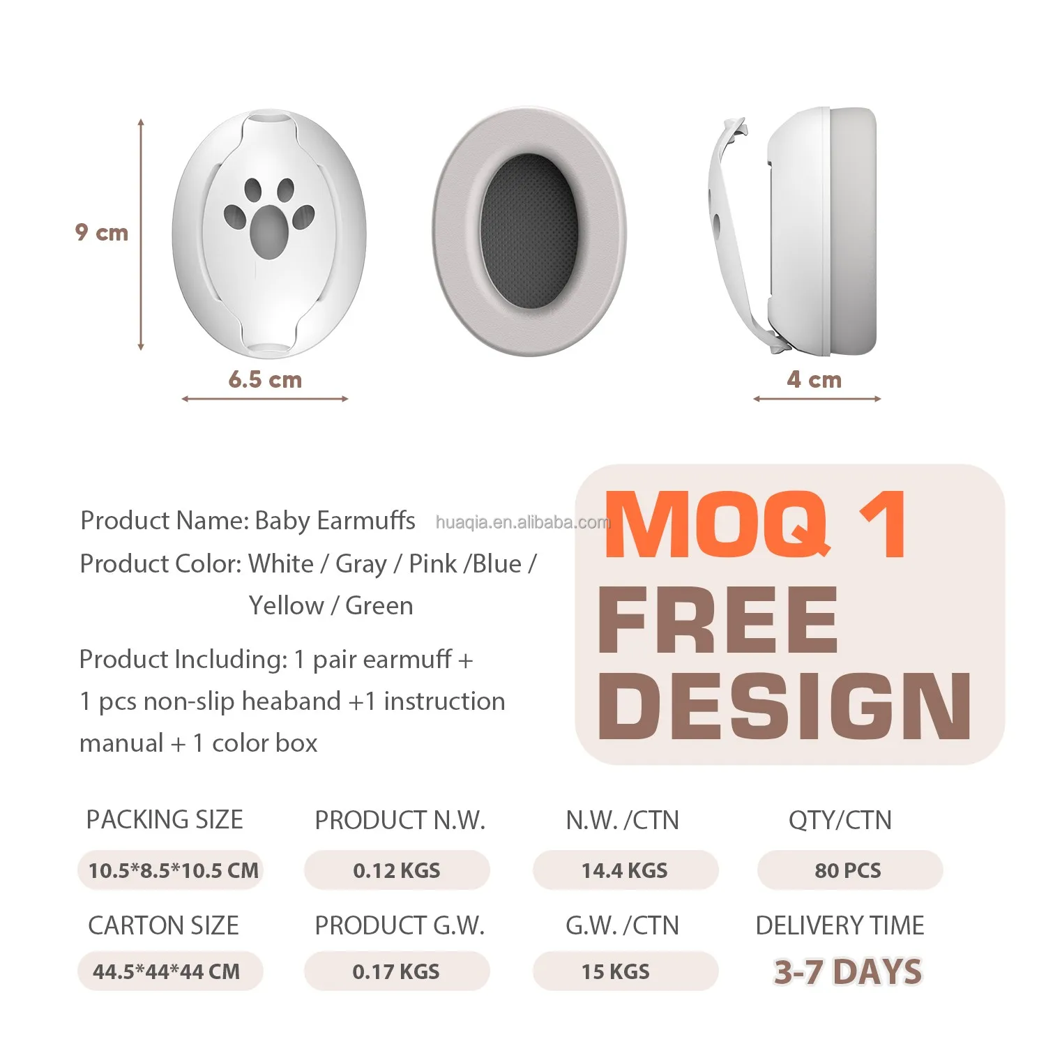 DIY logo Baby Ear Protection Ear muff 0-3 Years Old baby headphones kids sleep ear muffs Hearing Protection For Babys