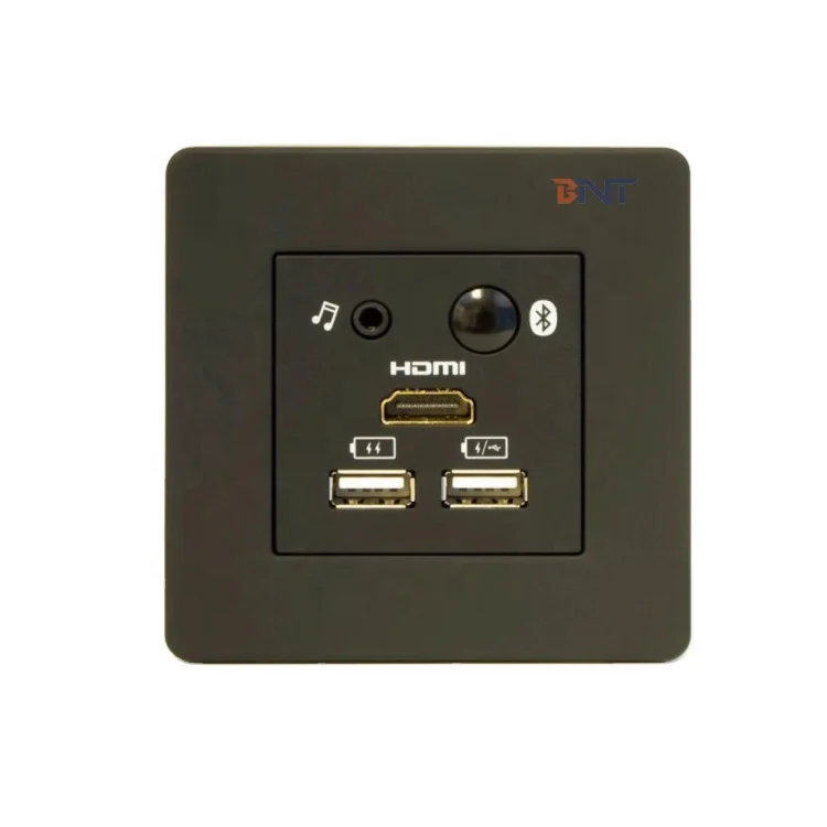 Hotel Room Wall Smart Control Panel / Intelligent Hotel Media Hub Socket