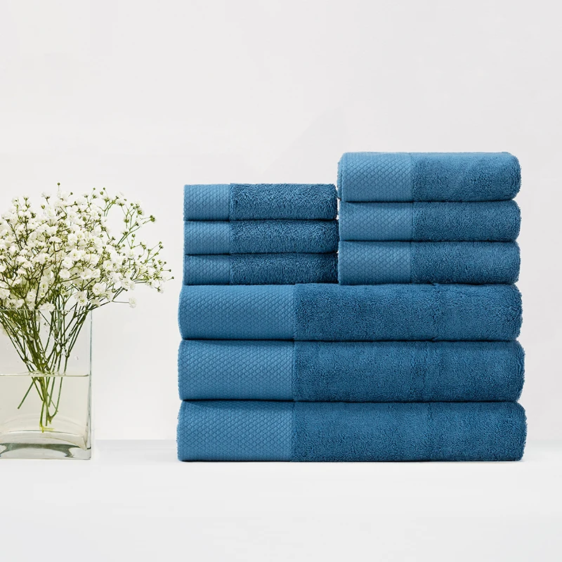 Galaxy Supplier Five Star Hotel High Quality 100% Cotton Spa Towels Bathroom Towel Set