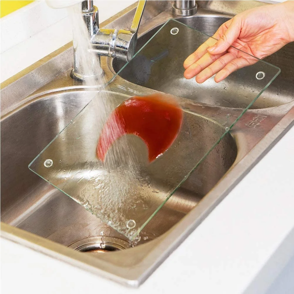 Clear Tempered Glass Cutting Board, 12 x 16 inches, Smooth Surface, Scratch, Heat, Shatter Resistant, Dishwasher Safe