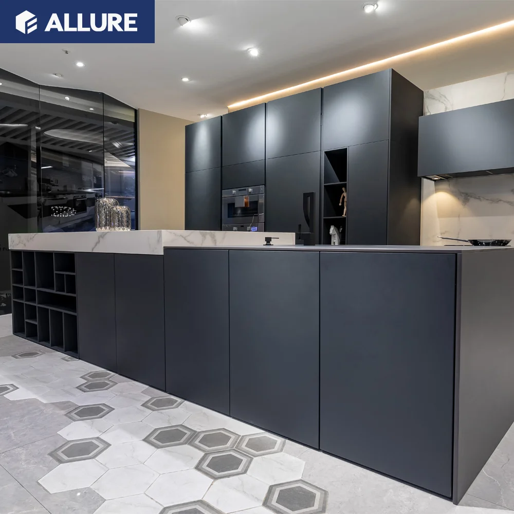 Allure yiwu small designs black melamine high gloss red pantry kitchen cabinets lowes use for sale