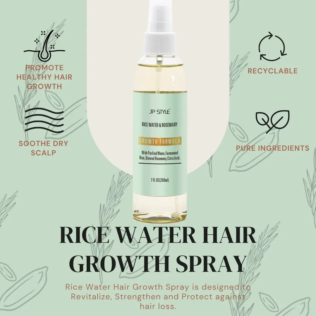 Wholesale Hair Care Rosemary Mint Extract Rice Water Hair Restore Spray For Hair Growth