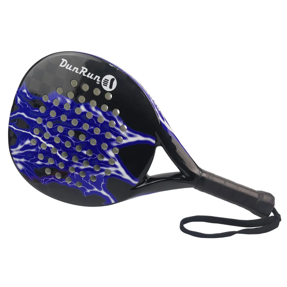 DunRun Custom Professional Black And Blue Pu Grip Adult 18K Padel Racket Factory