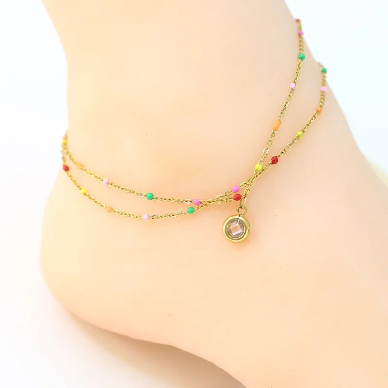 Gold Plated Silver Plated Fashion Anklet Stainless Steel Ankle Chain For Women