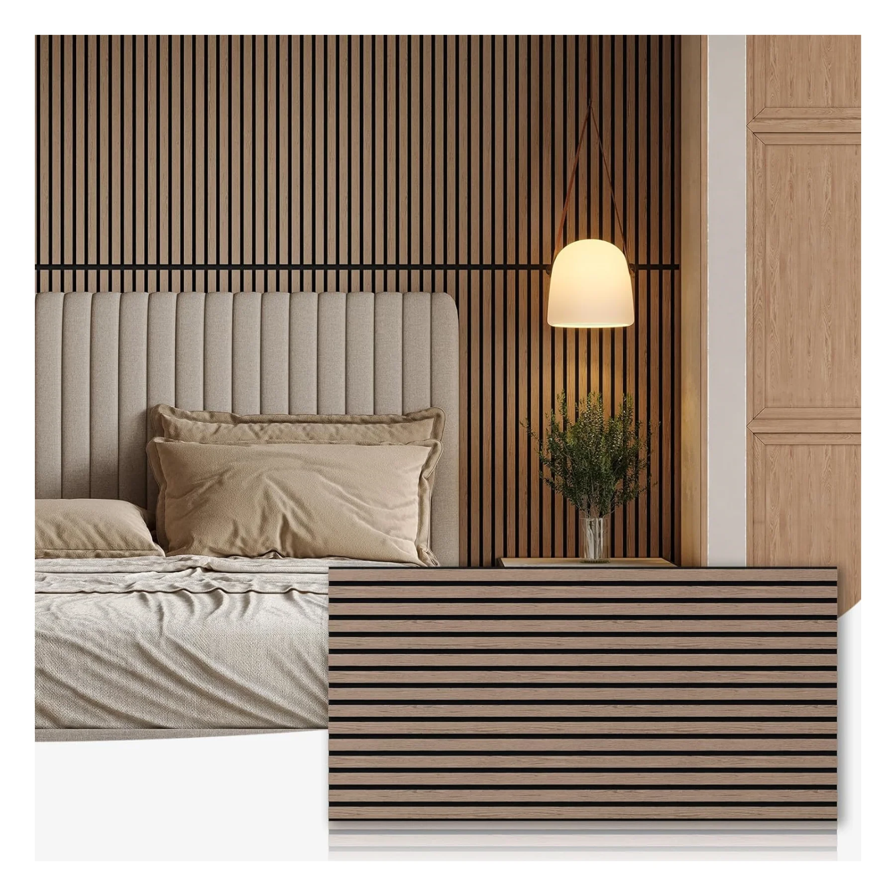 china wholesale wooden slat acoustic panel acupanel MDF slat wood veneer slat wall panel for Wall and Ceiling