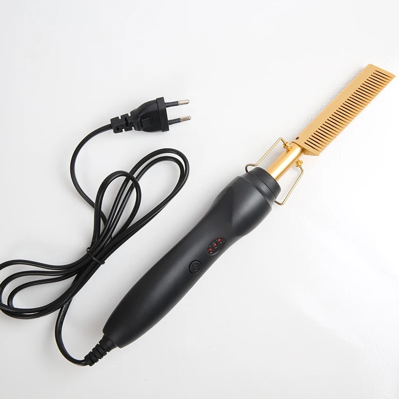 New design Straightening and curling Electric Dual Voltage Copper Heater Hair curler  for perm straight and curls hair hot comb