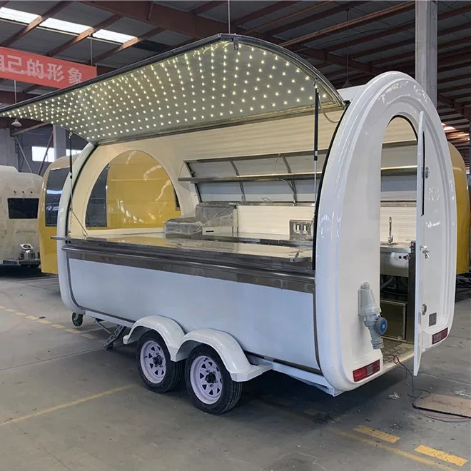 towing street food cart manufacturers new towable mobile hot dog ice cream trailer food cart for Europe vendors