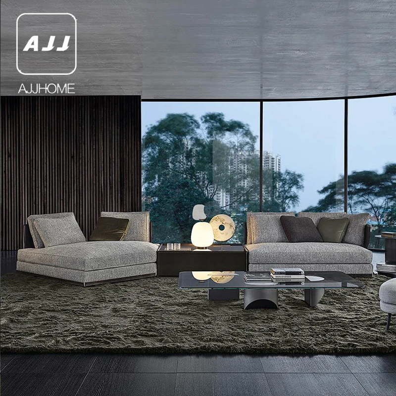 AJJ YS38  Italian minimalist sofa italian style furniture designer light luxury custom villa furniture set fabric sofa