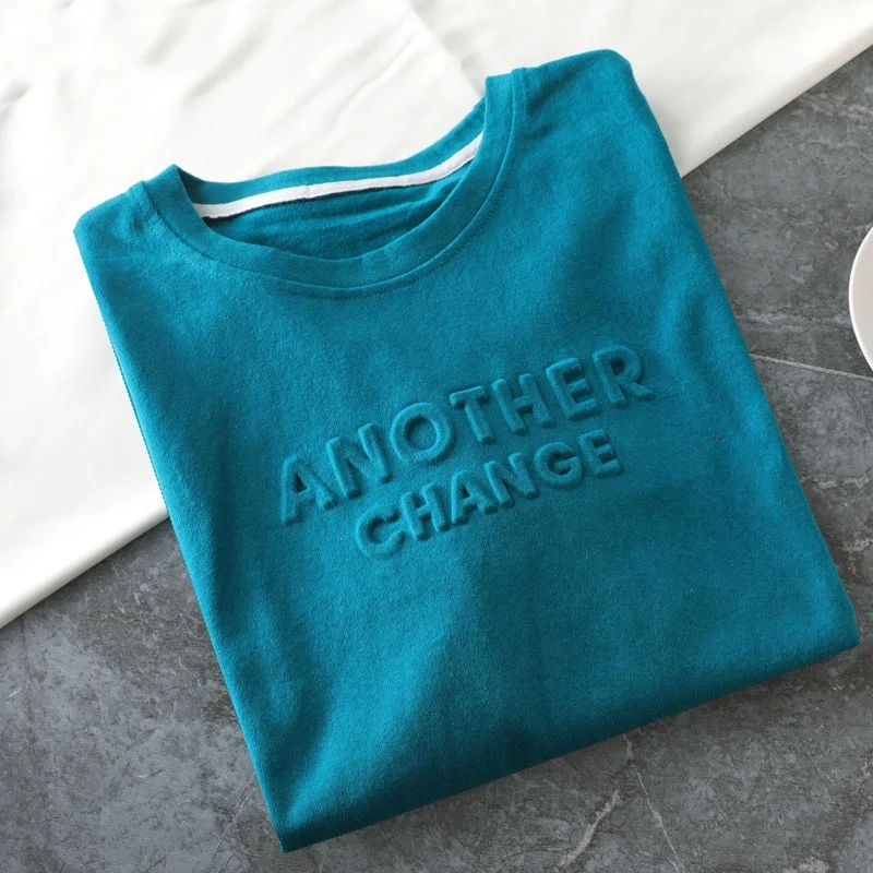 OEM high quality design oversized cotton custom logo 3d embossed t shirt for men