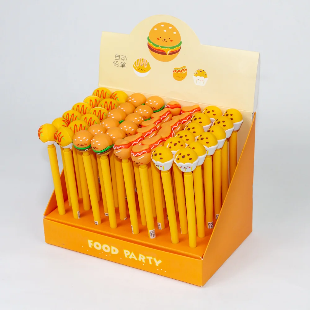 wholesale personalized hamburger shape mechanical pencil with erasable pencil leads press pen kawaii students mechanical pencil