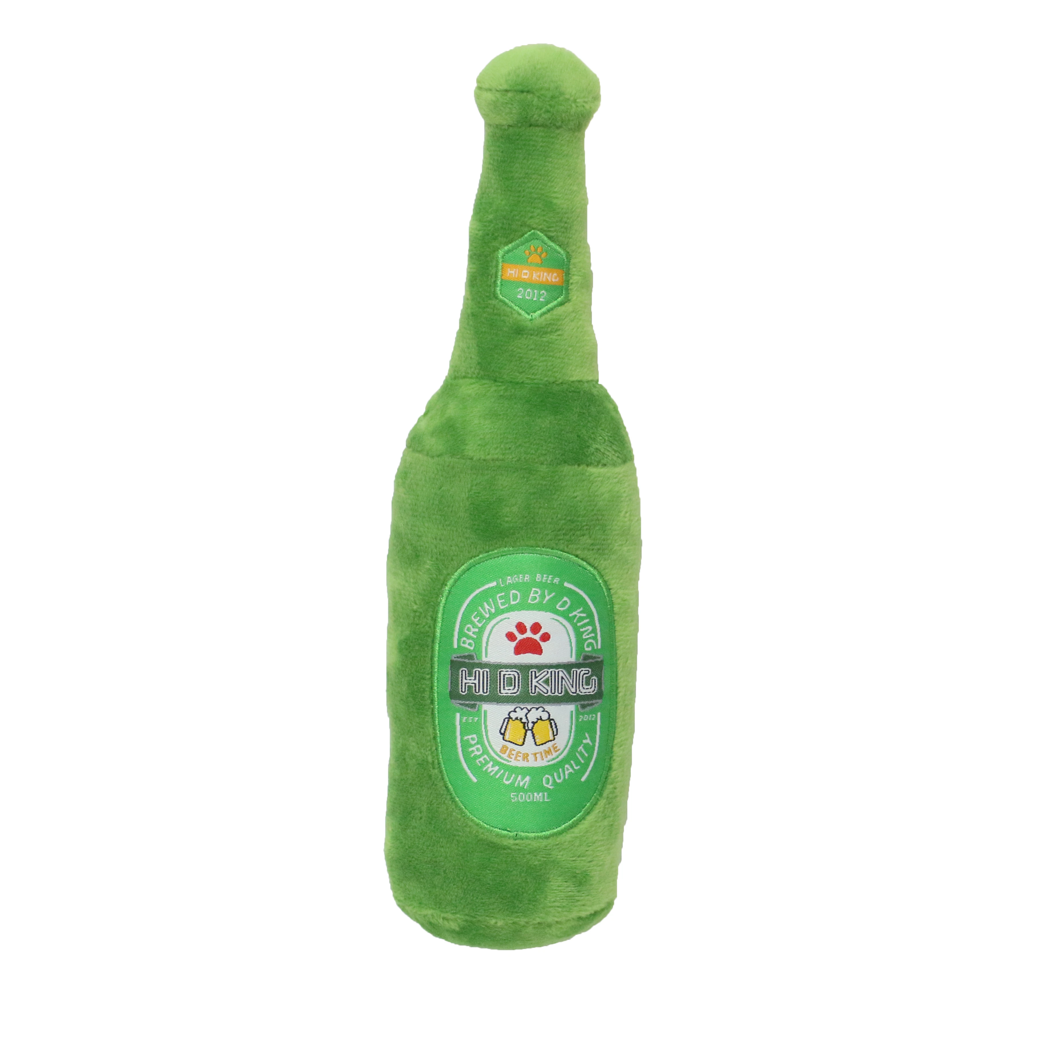 Best Funny Beer Bottle Plush Dog Toy for Pet Product Factory