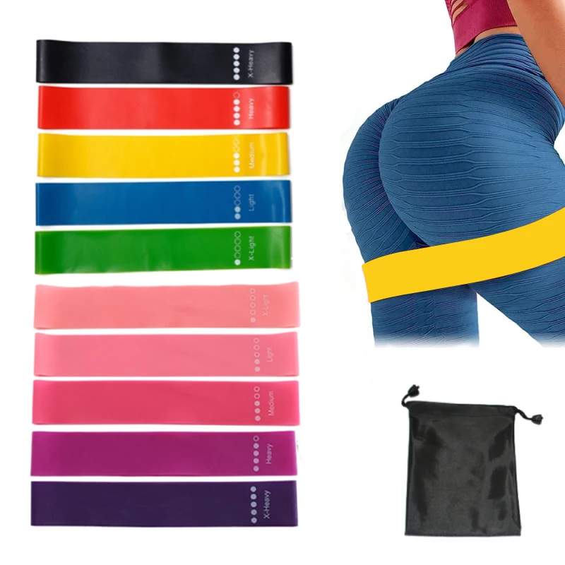 Factory source 60cmX5cmX0.4mm latex loop elastic band Bodybuilding Gym Home Fitness Strength mini circular Resistance Bands Set