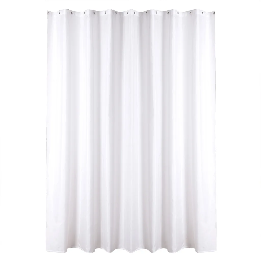 Solid Color Mold and Mildew Resistant Shower Curtain with Hooks High-quality Waterproof Shower Curtain Polyester 1 Piece/ Opp