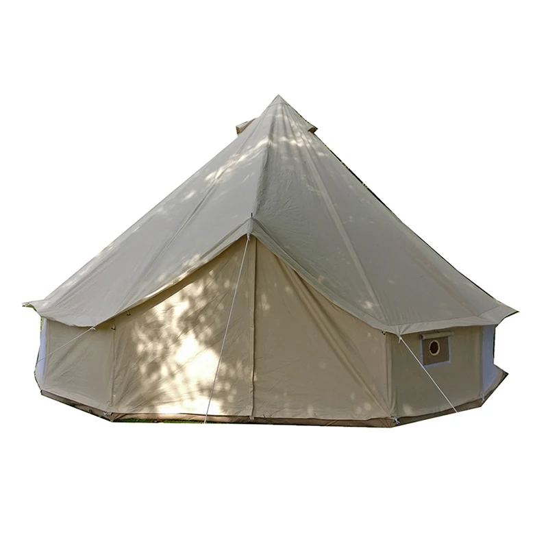 8 Person Family White Glam Outdoor Camping Party Luxury Teepee Yurt Camping  Big Cotton Canvas Dome Tent House Glamping