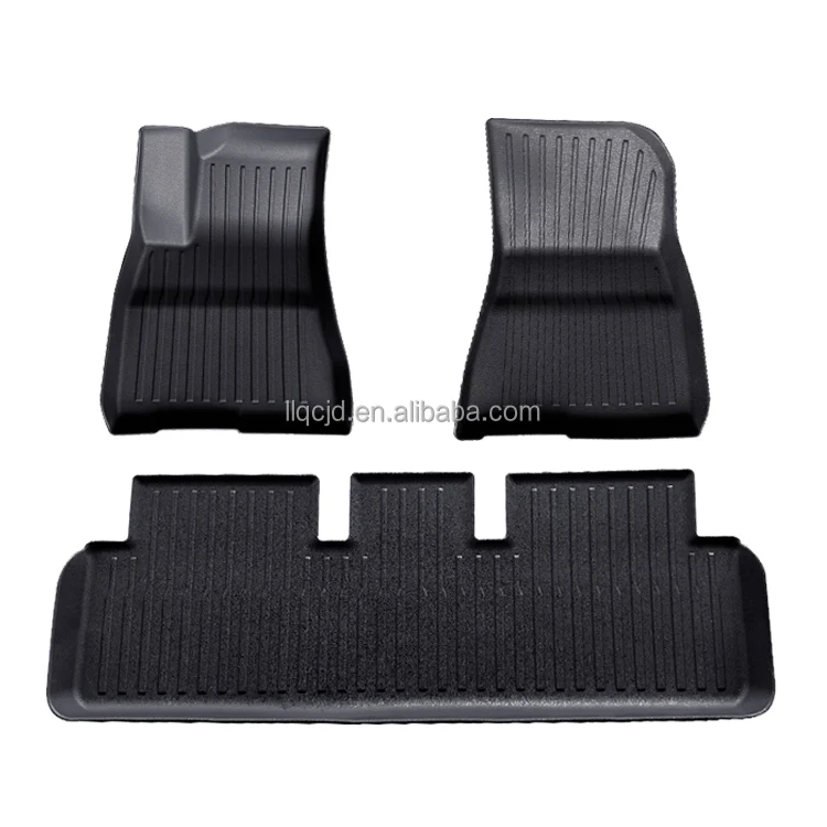 All Weather 3D TPE Car Floor Mats Customize Logo Waterproof Carpet for Tesla Model 3 Model Y X S Car Floor Mats Carton 10 Sets