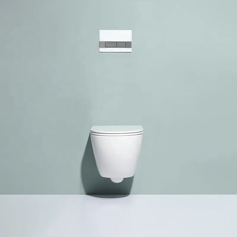 Настенный унитаз с двойным сливом, высококачественный стандартный керамический двухкомпонентный настенный унитаз, современный круглый скрытый резервуар для ванной комнаты, двойной слив