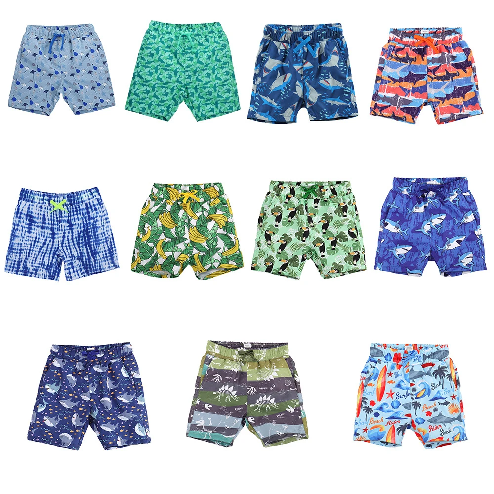 Wholesale customization Polyester child swimming trunkscustom toddler baby boy infant swimwear swim trunks  for kids