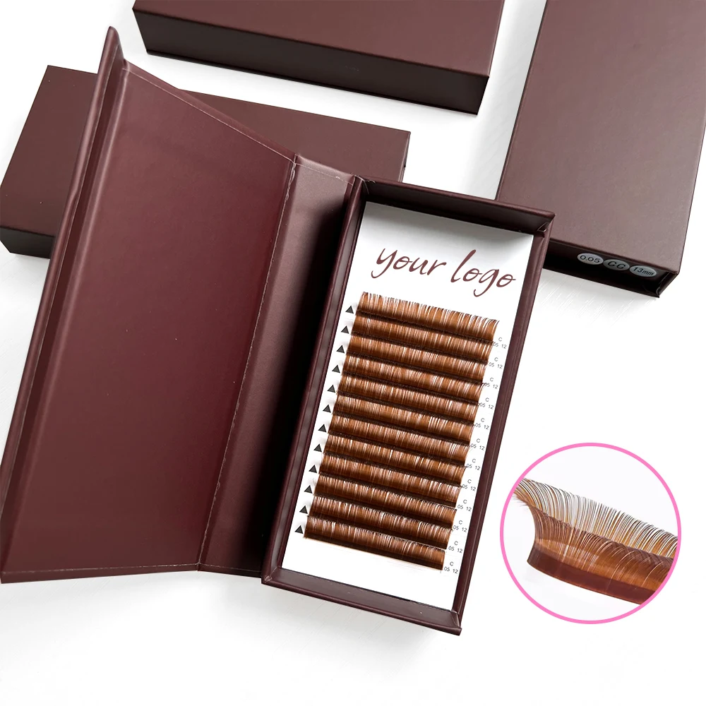 Colorful Soft Fluffy Dark Matte Volume 0.07 0.2 Pure Siberian Custom logo Fluffy Lash Extension Trays