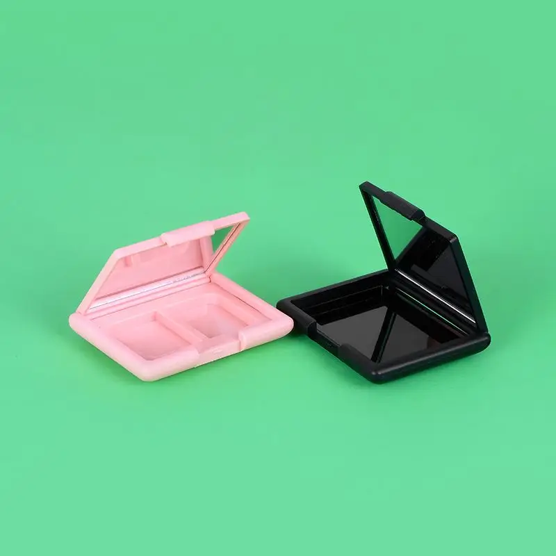 Wholesale Pink Black Empty Eyeshadow Case 2 Color Plastic Eyebrow Soap Gel Case Blusher Compact Case