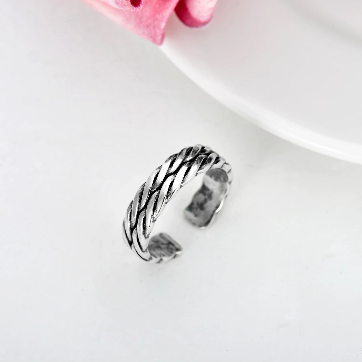 YFN Jewelry Wholesale 925 Sterling Silver Adjustable 5.3 mm 7# Open Ring for Women