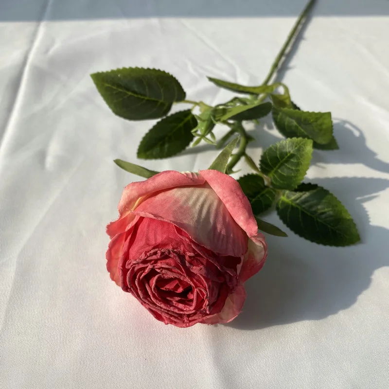 Factory silk rose flower wedding artificial flowers decor red rose valentine day gift real touch artificial rose flowers
