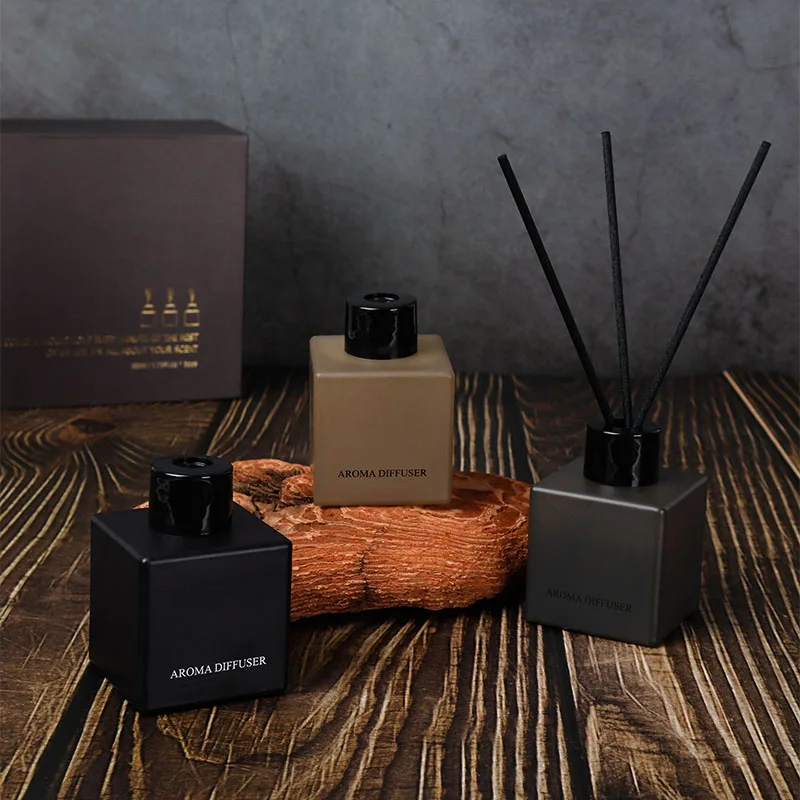 Long Lasting Scent square Glass Bottle Reed Oil Diffuser gift 50ml*3 Home Fragrance Set air freshener reed diffuser set